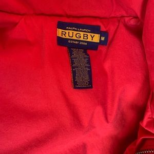 Ralph Lauren Rugby Women's Red/White Down Filled Wooden Toggle & Zip Ski Vest